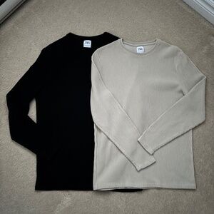 2 Zara Men’s ribbed Long Sleeve Tops